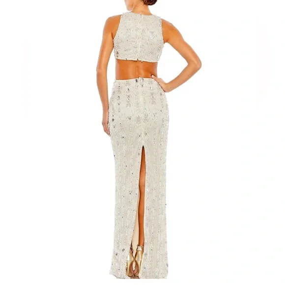 ⌛️ Captivating Mac Duggal Waist Cutout Back Slit Dress 👗#5740 - Picture 6 of 12